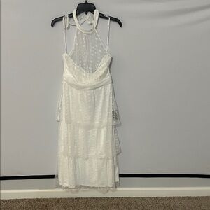 Lulu's White Backless Halter Dress